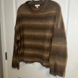 BP Brown Striped Crew Neck Sweater